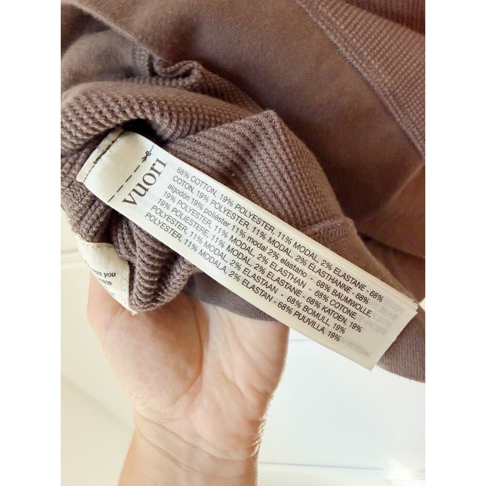 Vuori Men's Brown Waffle Knit Hoodie Long Sleeve Size L - Picture 3 of 7